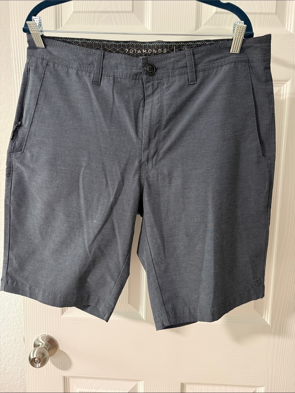 7 Diamonds Slate Gray Flat Front Shorts